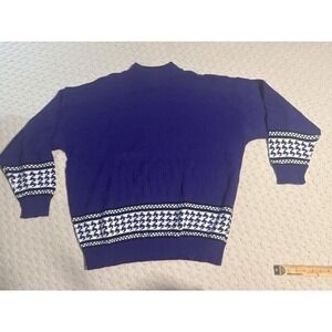 American Pride Purple Houndstooth Trim Sweater Womens 22W Vintage Knit Pullover